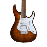 GrassRoots G-SNAPPER-24PF-FM-TGESB Electric Guitar, Pau Ferro FB, Tiger Eye Sunburst