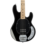 Sterling S.U.B Series RAY4 4-String Electric Bass Guitar, Maple FB, Black (RAY4-BK-M1)