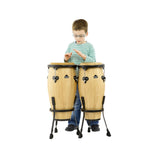 NINO Percussion NINO89NT 8inch and 9inch Wood Congas w/Stand, Natural