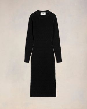 Ami de Coeur Pointelle Midi Dress - Black - Coplons
