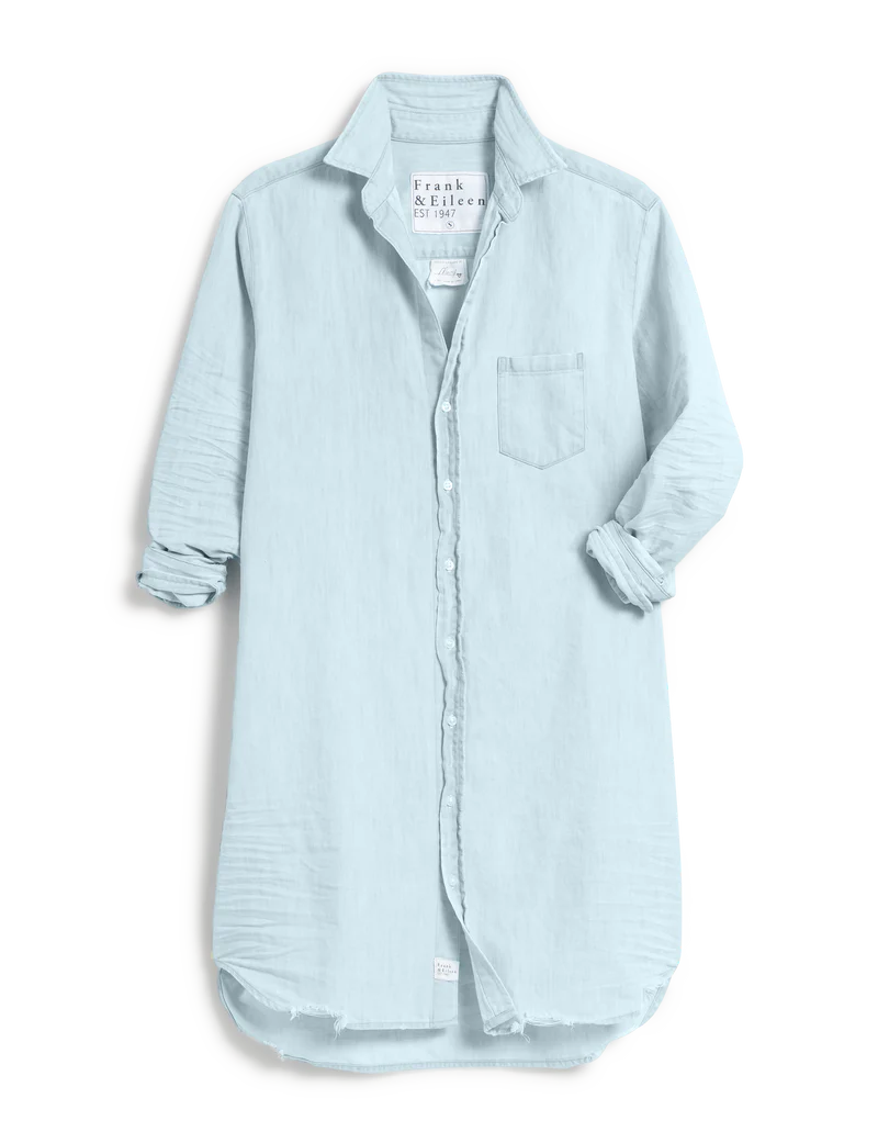 MARY CLASSIC SHIRT DRESS - CLASSIC BLUE TATTERED WASH
