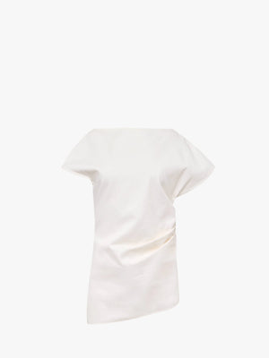 ASYMMETRIC DRAPED TOP - Ivory - Coplons