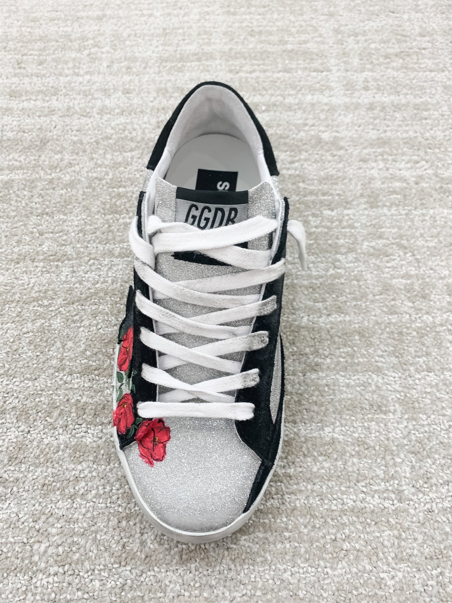 sneakers with roses