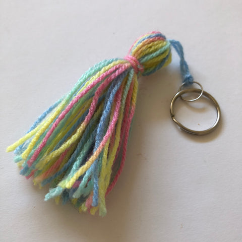 Yarn Tassel Keychain Kids Craft - Make and Takes