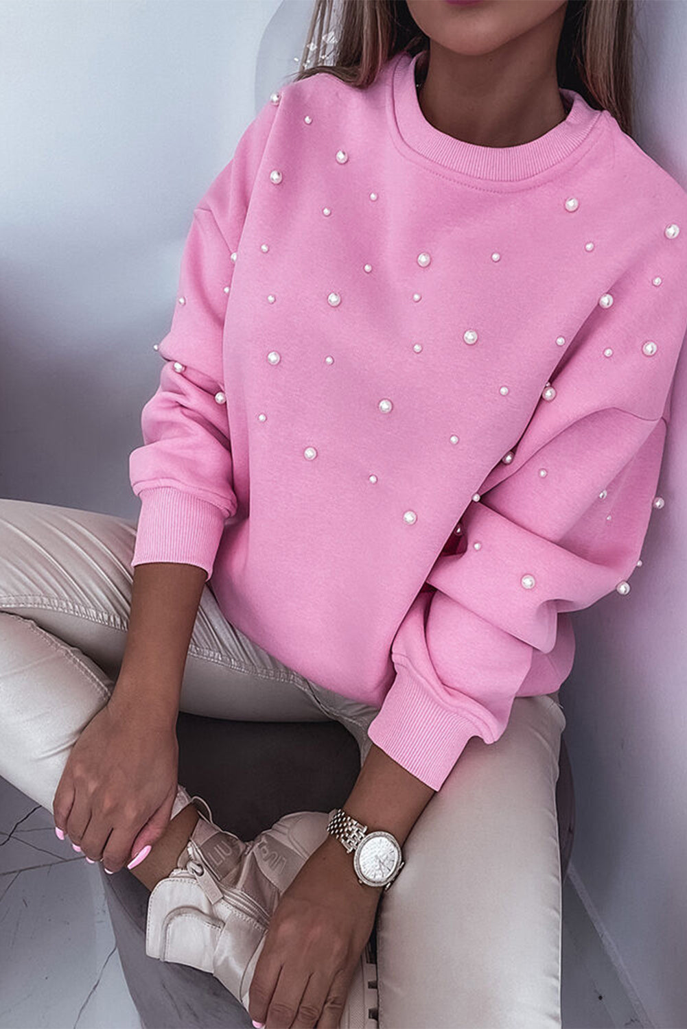 ΑΜΕΣΑ ΔΙΑΘΕΣΙΜΟ: ροζ μπλουζάκι με χάντρες ELLAMAE