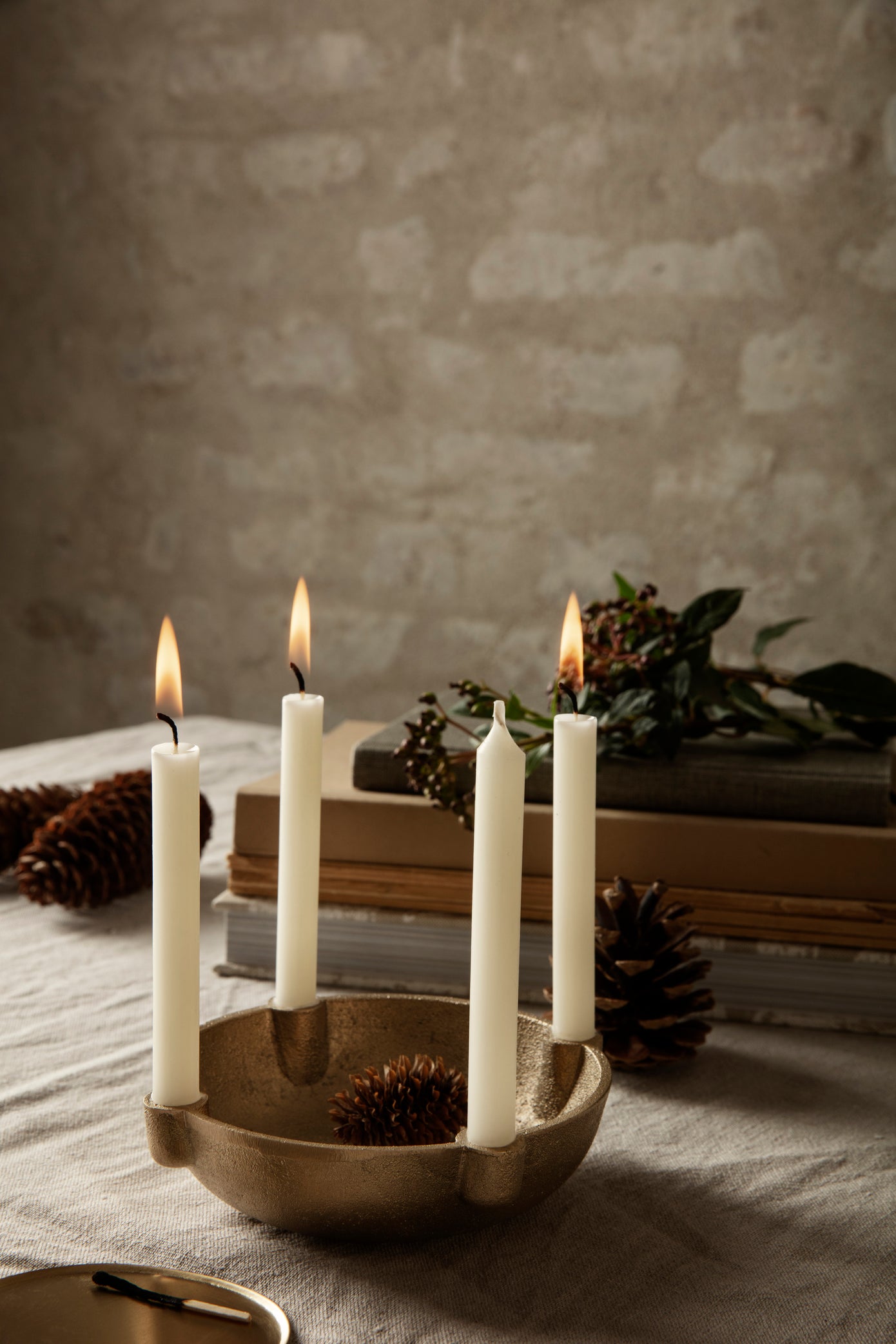 Bowl Candle Holder - Small - Casted Black Brass