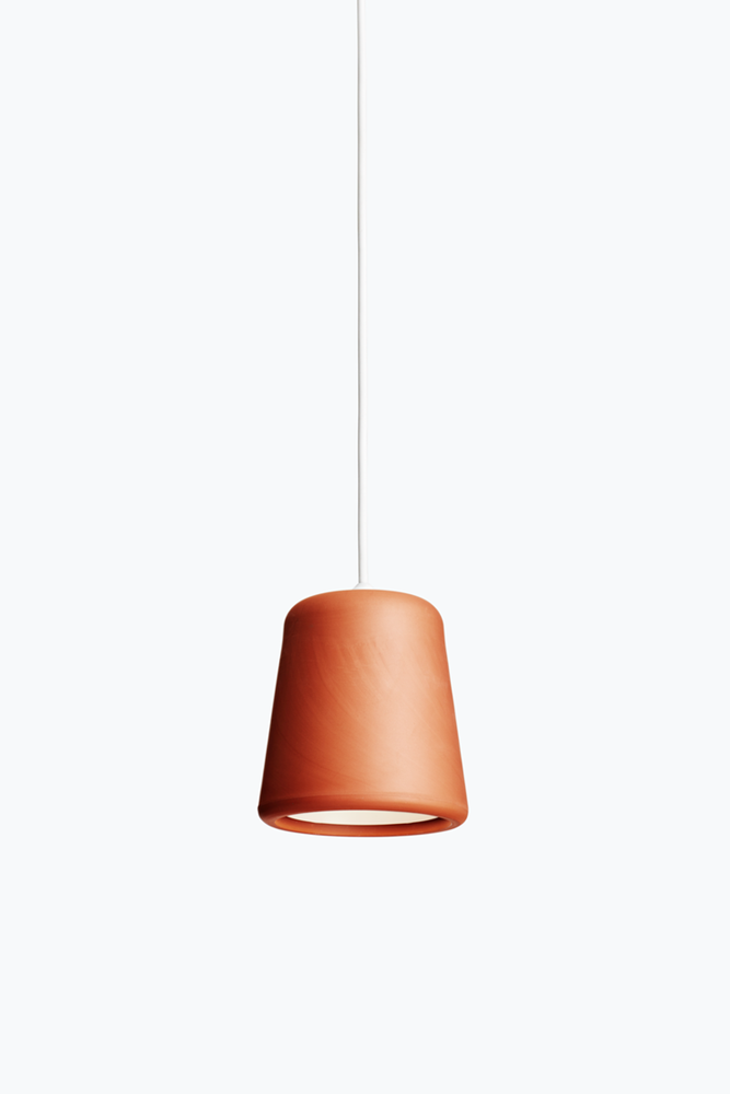 Material Pendant - Terracotta w. White Fitting