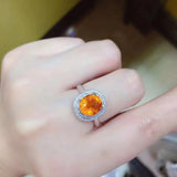 Garnet orange stone ring 