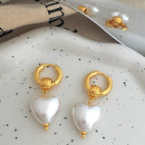 white pearl heart earrings