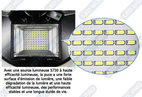 Pack lampadaire solaire complet 5 mètres : Lampe solaire pour extérieur -  Série OVNI FUTUR V2 - 1500 Watts - 3200 Lumens - 6000k + Mât STANDARD 5