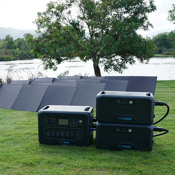 Générateur électrique Portable / Station d'énergie Lithium  - Série BT (AC300 + B300) - 3072 Wh - 52 × 32 × 36 cm - Multi-recharge - Panneau solaire en option