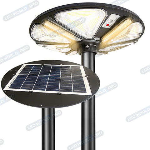 SWANEW Lampadaire solaire LED Projecteur solaire étanche avec détecteur de  mouvement et télécommande pour extérieur jardin terrasse 300W