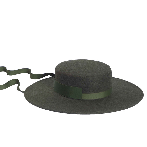 Billie, Wool Felt Bolero Hat, Olive