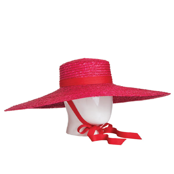 Sam Bolero, Wheat Straw Hat, Red