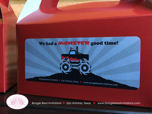 Monster Truck Party Treat Boxes Favor Birthday Red Black Girl Boy Racing 1st 2nd 3rd 4th 5th 6th 7th 8th Boogie Bear Invitations Juan Theme