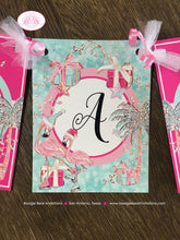 Load image into Gallery viewer, Pink Flamingo Happy Birthday Banner Party Aqua Ice Skate Winter Christmas Sleigh Palm Tree Tropical Boogie Bear Invitations Melania Theme