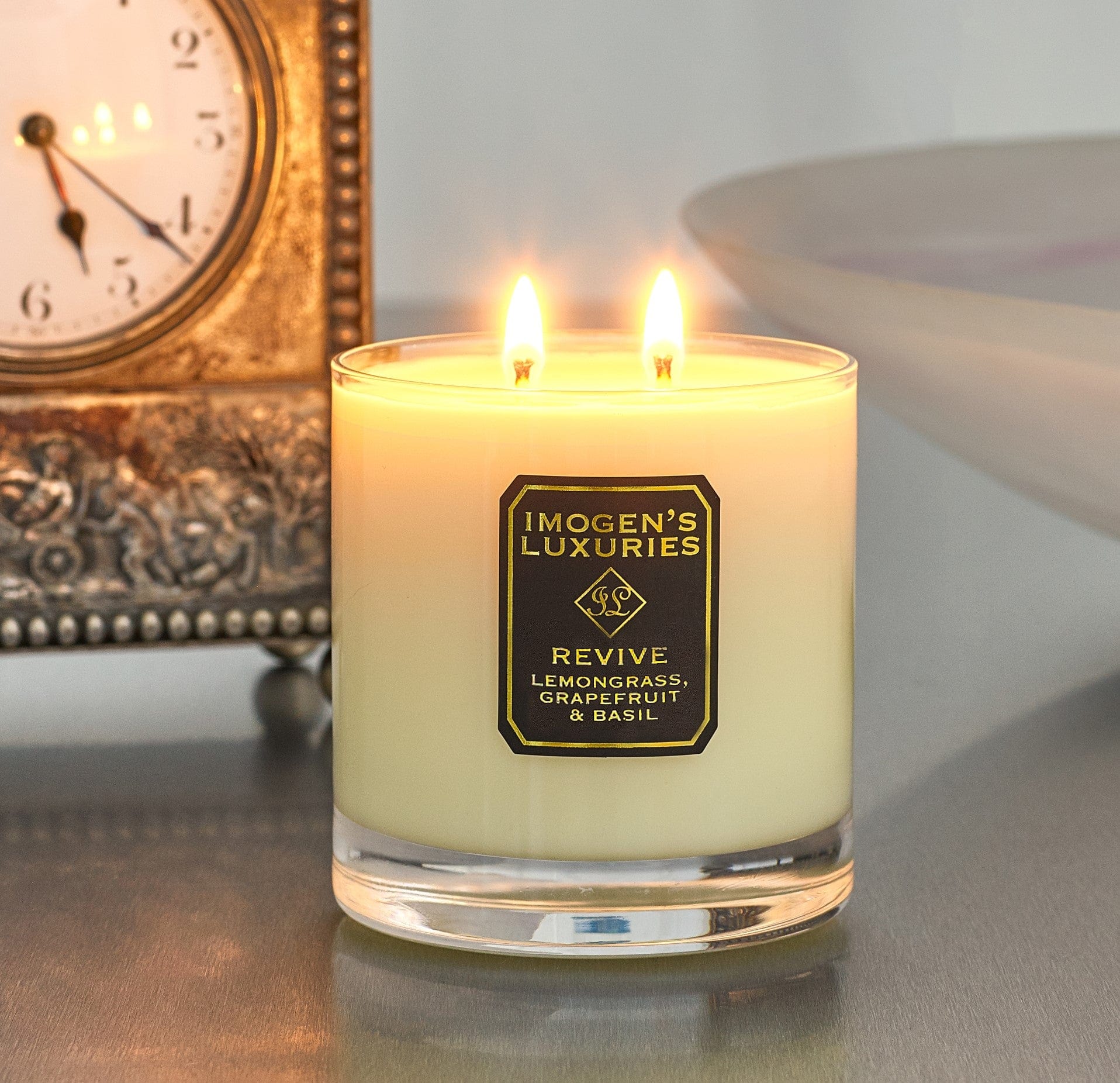 Revive Home Candle: Lemongrass, Grapefruit & Basil - Imogen's Luxuries