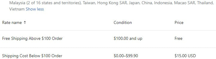 free shipping fee hookskorea