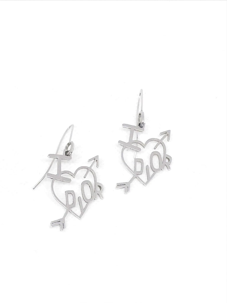 silver dior earrings