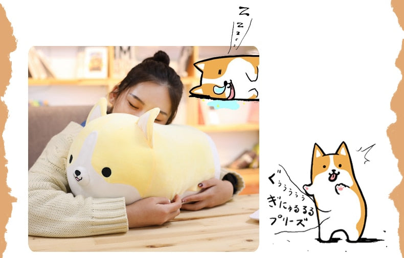 cute corgi plush pillow