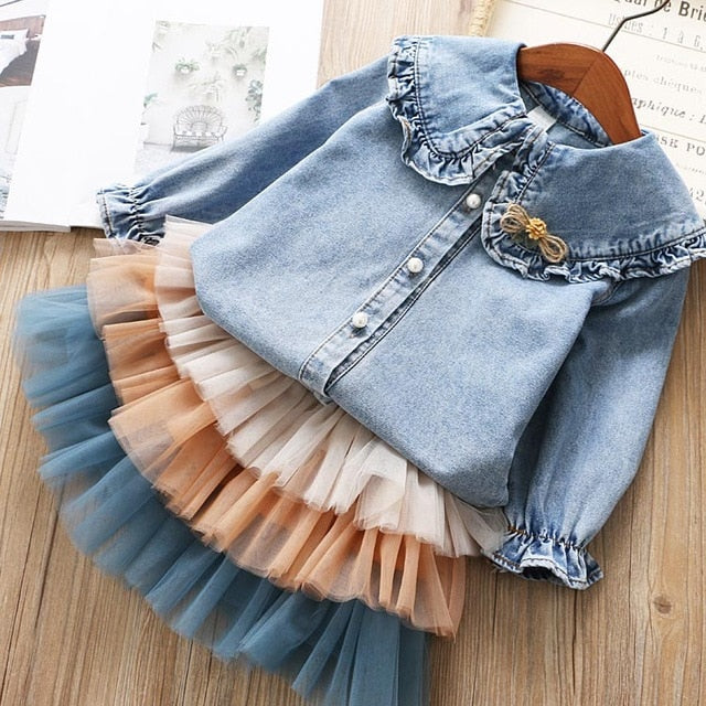 denim shirt with tutu