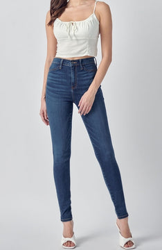 Medium Wash Whisker Skinny Jeans