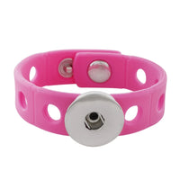 Kids Pink Silicone Snap Bracelet 18mm