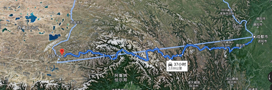 Map of Tibet Electric Scooter Ride