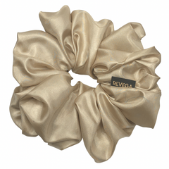 Gold faux silk scrunchie