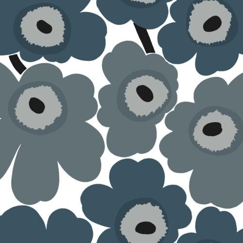 Marimekko Unikko Steel Blue And Gray Wallpaper Decoratorsbest