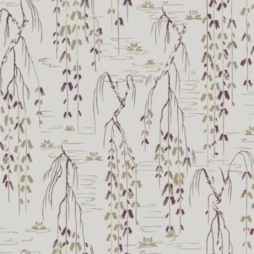 York Wallcoverings AF6581 Willow Branches Wallpaper White, Black, Gold