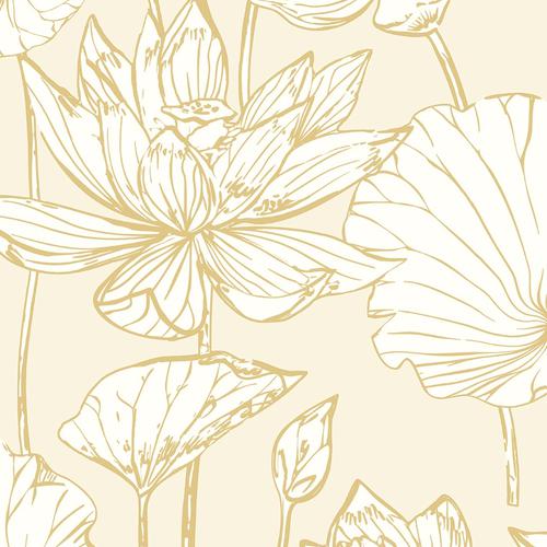 Lotus Floral AI42305 Seabrook Wallpaper