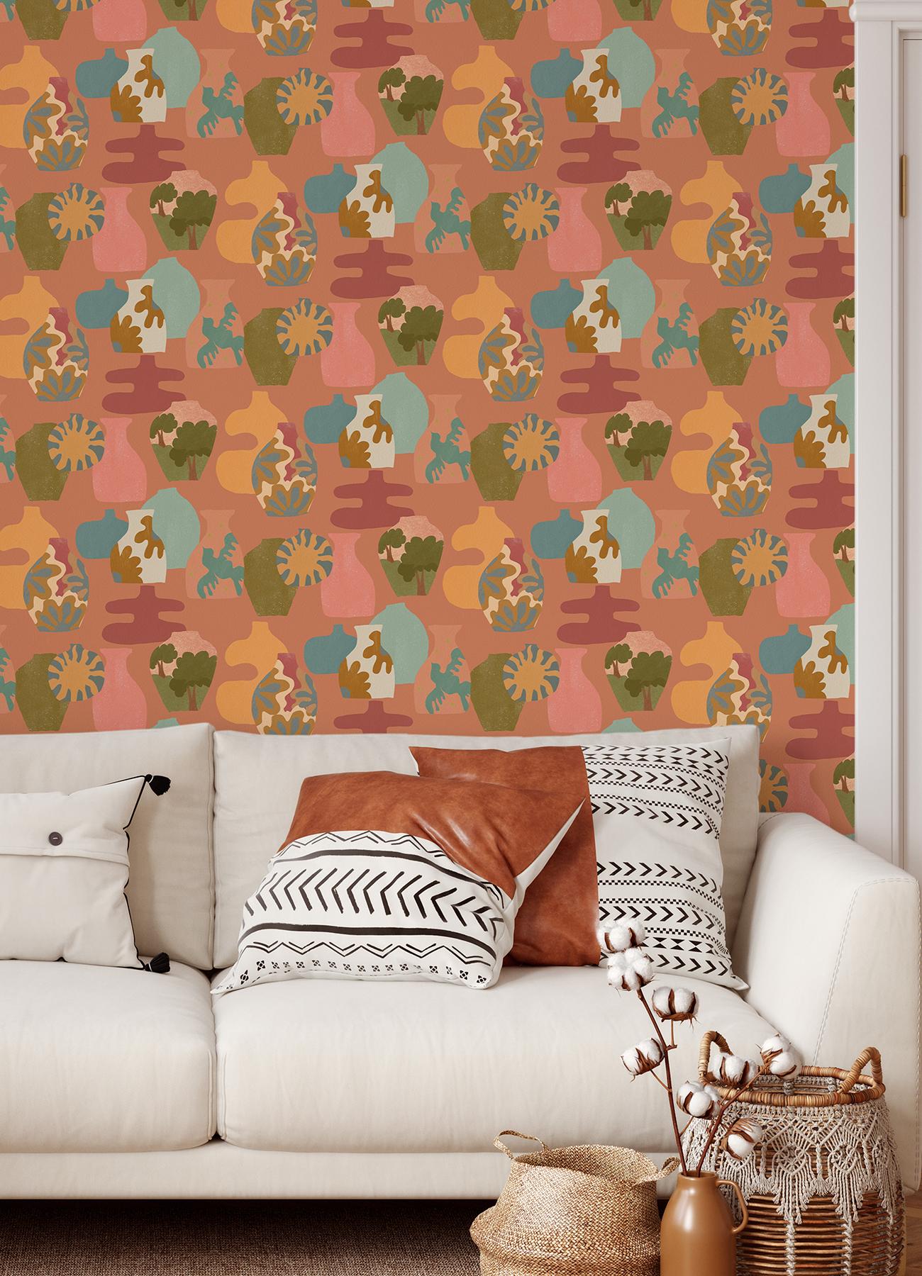 Terracotta Fabric Wallpaper and Home Decor  Spoonflower