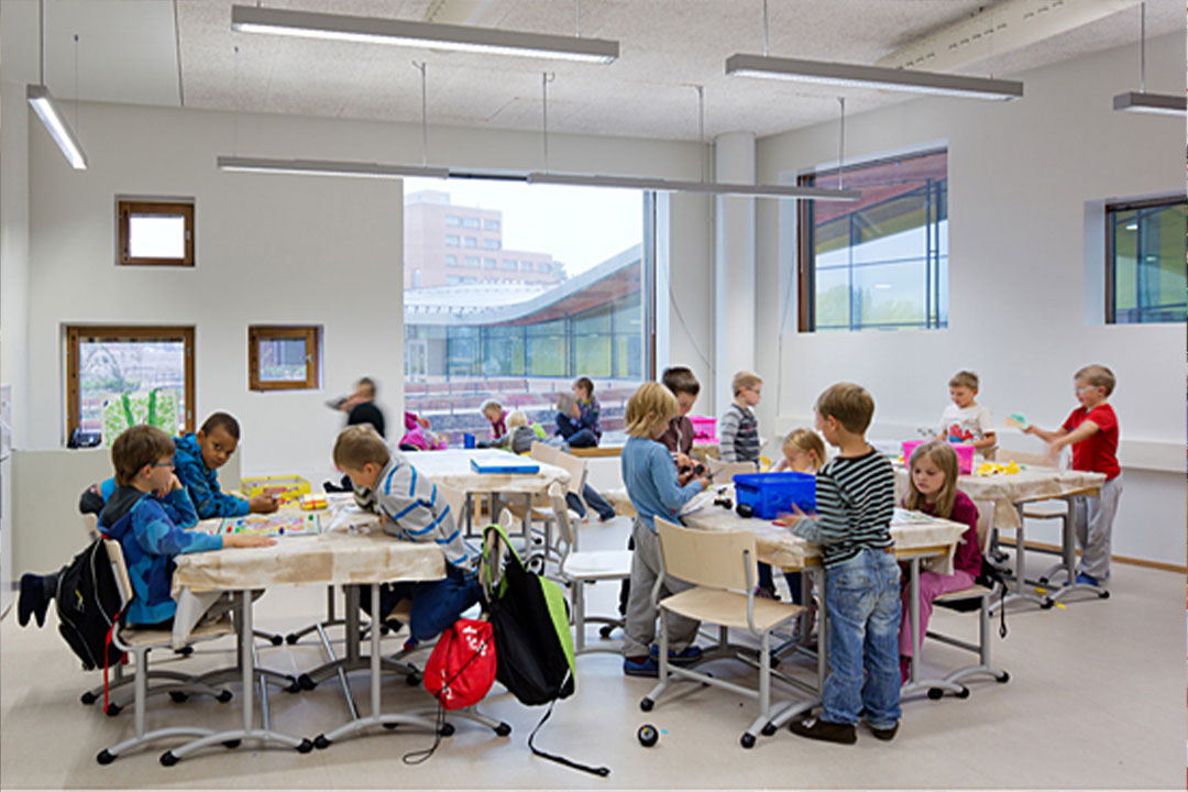 A classroom in Saunalahti Finnish School.