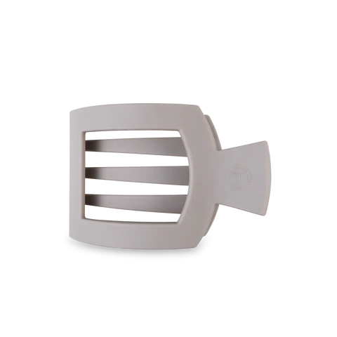 Teleties Medium Flat Square Hair Clip - Silver Flames