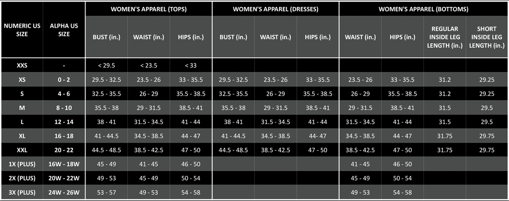 nike mens size chart to womens