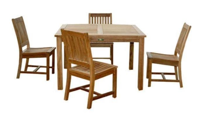 Anderson Teak Windsor Rialto Side Chair 5-Piece Dining Table Set - Set-106B