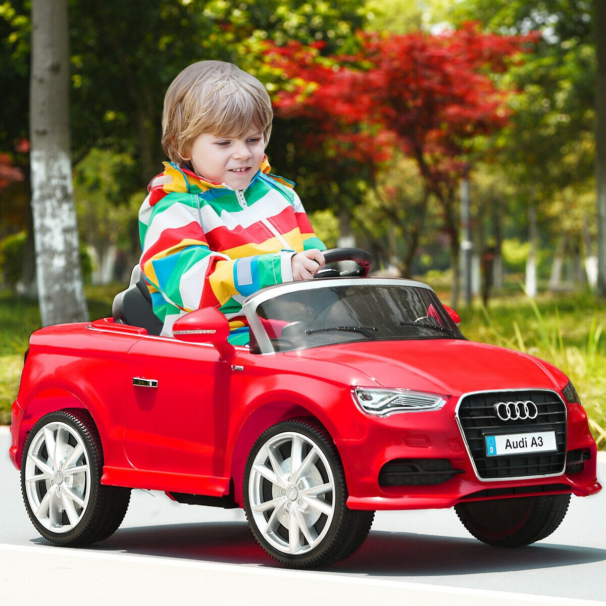 red audi toy car