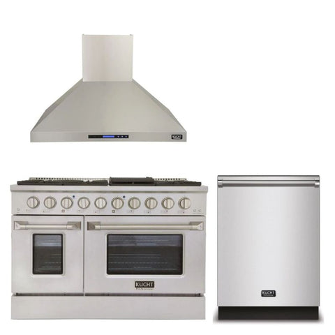 Kucht Appliance Package Professional 48 in. 6.7 cu ft. Natural Gas Range, Range Hood & Dishwasher, K6502D-KNG481