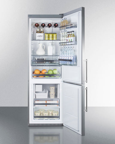 Summit 24" Wide Built-In Bottom Freezer Refrigerator With Icemaker