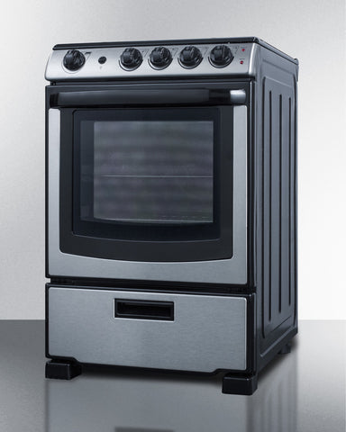 Summit 24" Wide Electric Smooth-Top Range in Stainless Steel