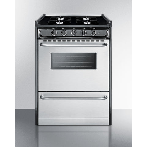 Summit 24" Wide Gas Range, Open Burners