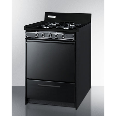 Summit 24" Wide Gas Range, Open Burners