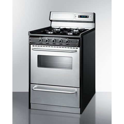 Summit 24" Wide Gas Range, Open Burners