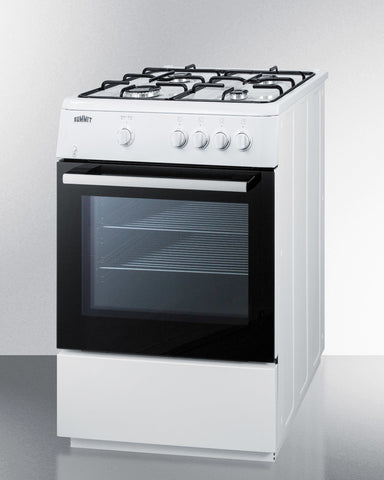 Summit 24" Wide Gas Range with White Cabinet