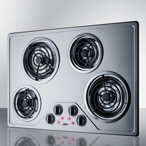 Summit 30" Wide 230V 4-Burner Coil Cooktop