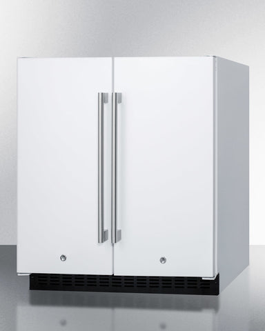 Summit 30" Wide Built-In Refrigerator-Freezer in White Finish