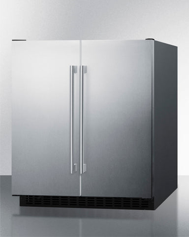 Summit 30" Wide Built-In Refrigerator-Freezer with Stainless Steel Doors