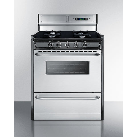 Summit 30" Wide Gas Range, Open Burners