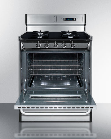 Summit 30" Wide Gas Range, Open Burners